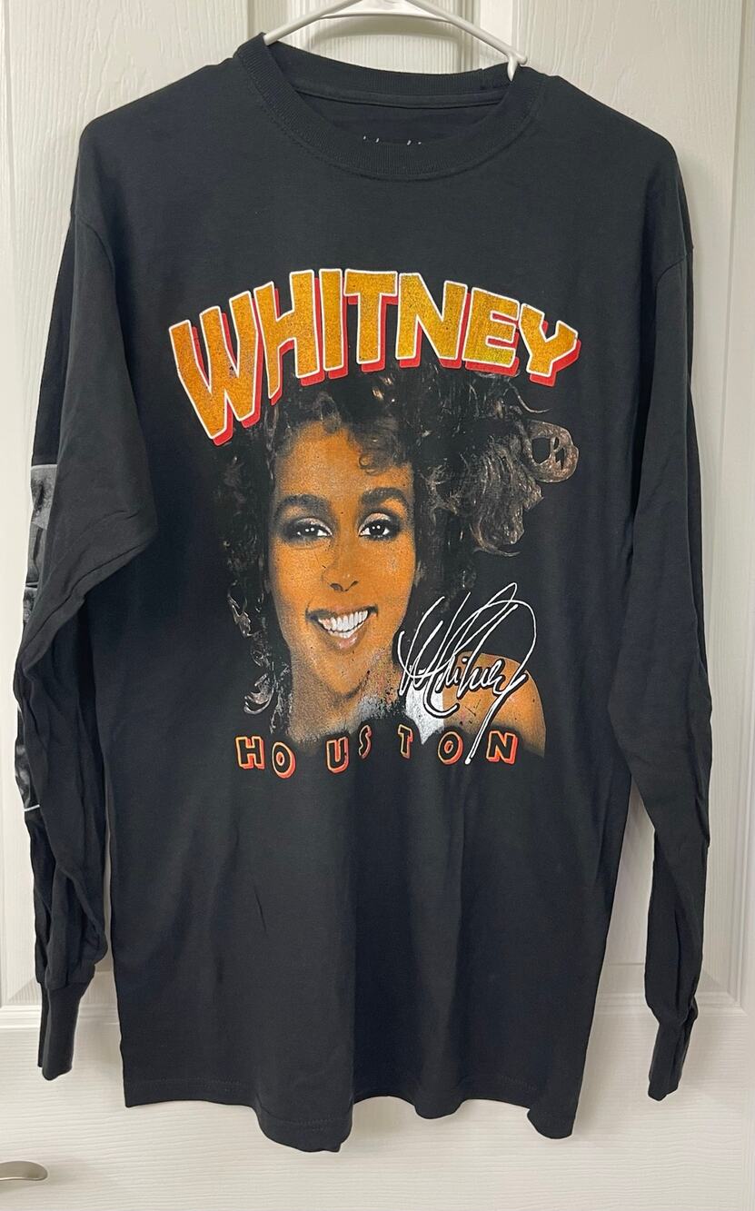 Whitney Houston long sleeve t-shirt ,100% cotton, size L